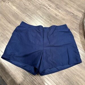 Blue Bermuda Shorts with Relaxed Fit and Elastic Waistband